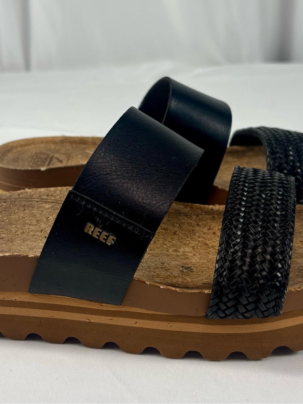 Reef Cushion Vista Hi Platform Slide Sandals Black Size 8 - Picture 5 of 15